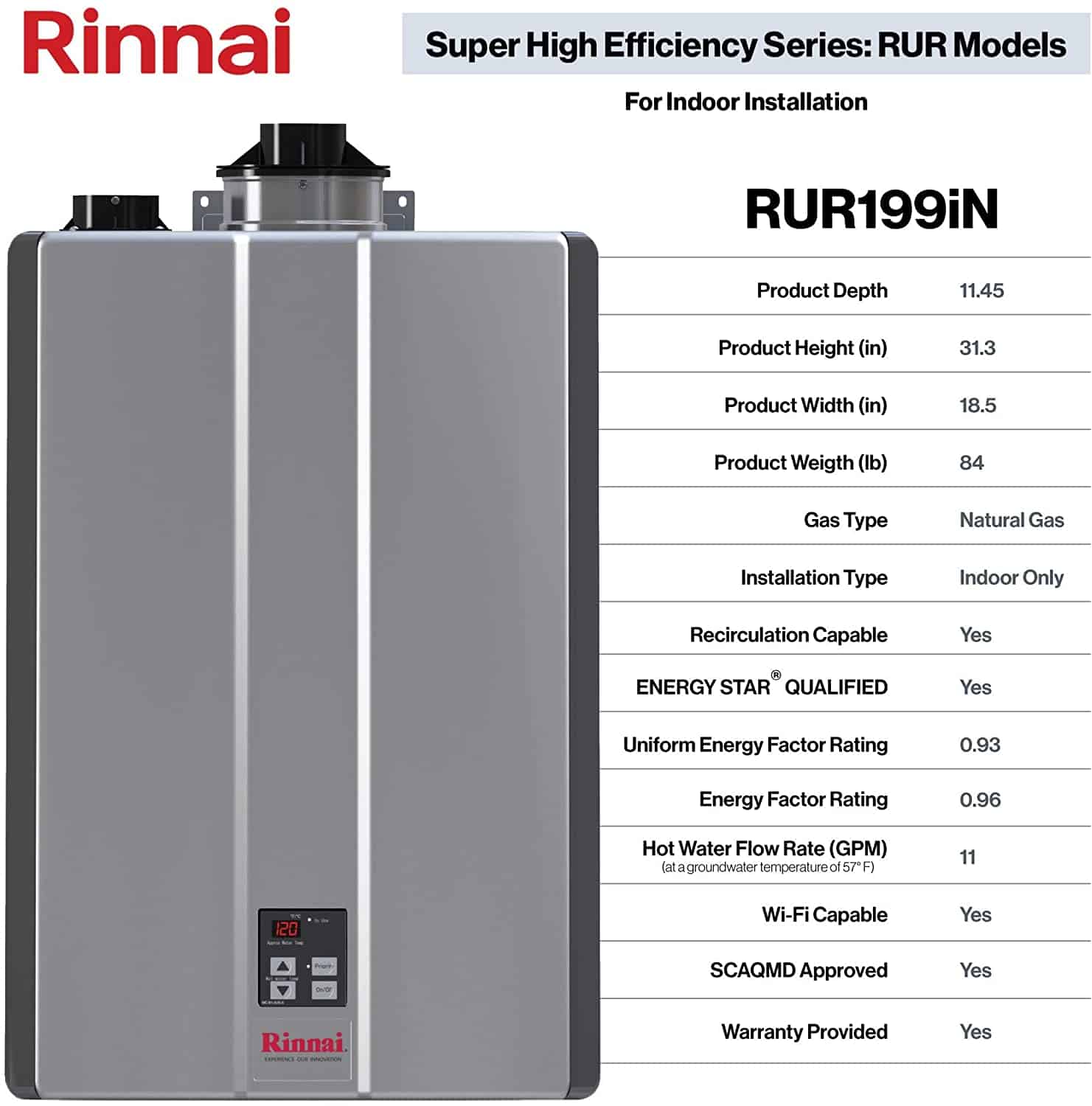 rinnai-rur199in-reviews-2020-most-powerful-condensing-tankless-water
